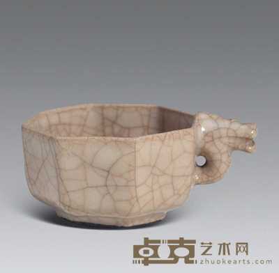 清 仿官窑龙首杯 7.6cm